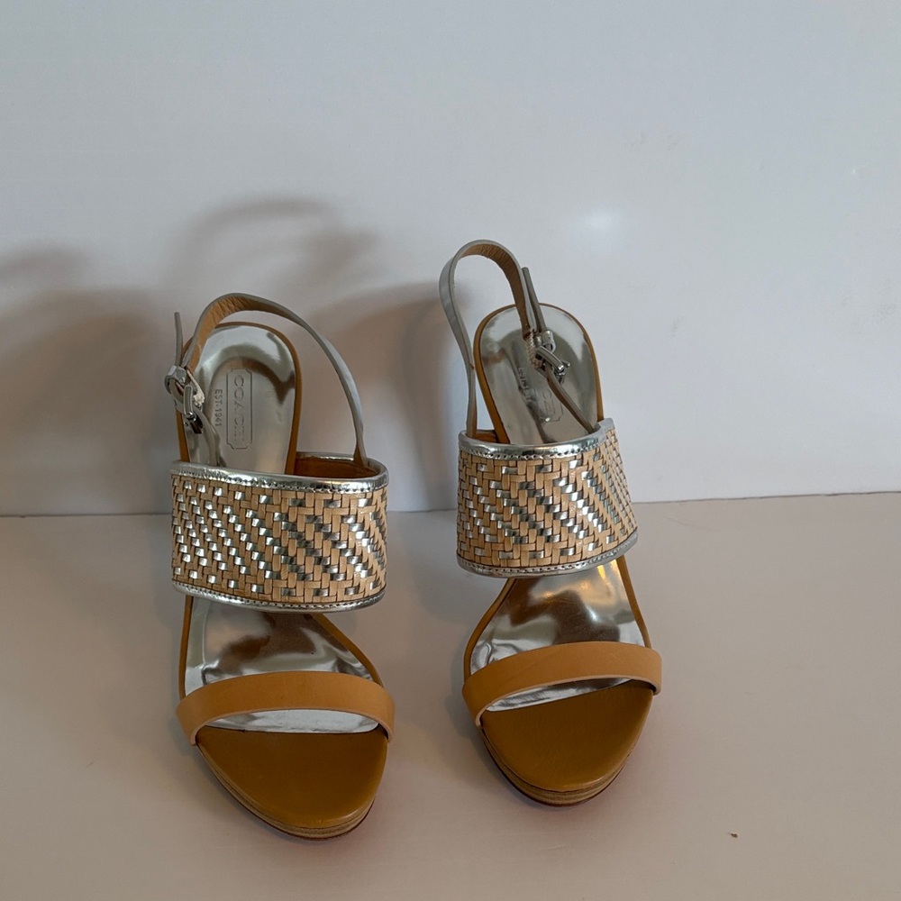 Coach Metallic and Tan Women's Sandals